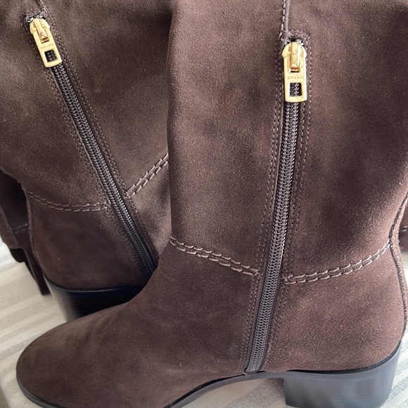BRAND NEW COACH “LUCIA” CHESTNUT BROWN SUEDE “OVER THE KNEE” boots Sz 7 GORGEOUS - Picture 6 of 14